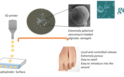 Extremely spherical vancomycin-loaded aerogels combining inkjet printing and superhydrophobic surfaces